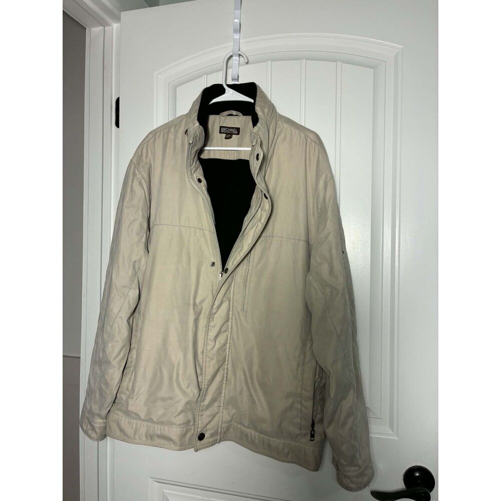 Michael Kors Jacket Men's Beige Zipper/Snap Size XL